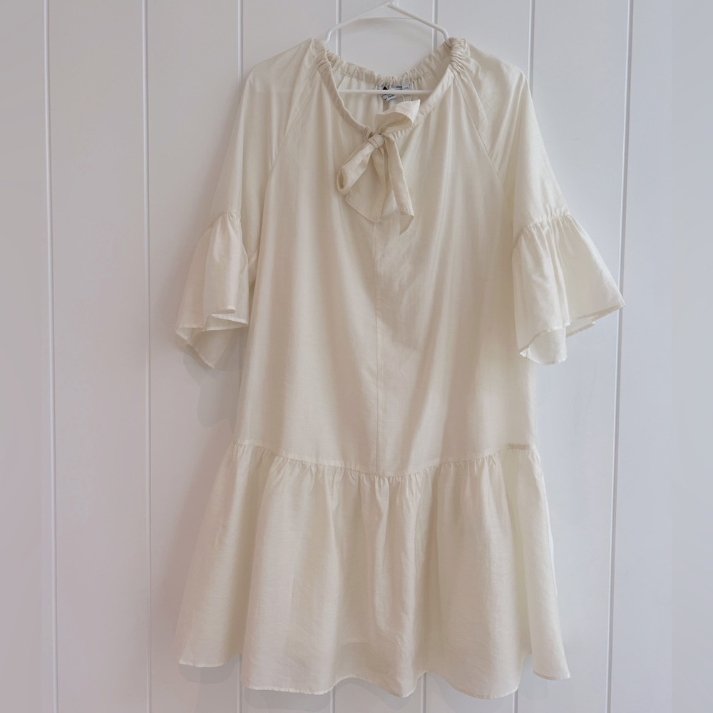 & Other Stories Tie Neck Drop Wait Dress